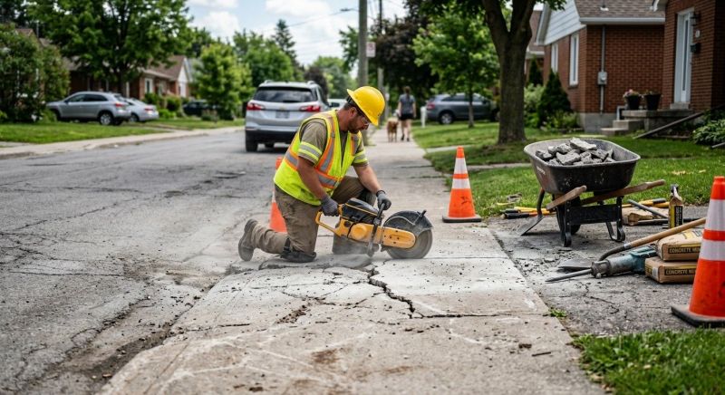 Cracked Sidewalk Repair in Des Moines, IA